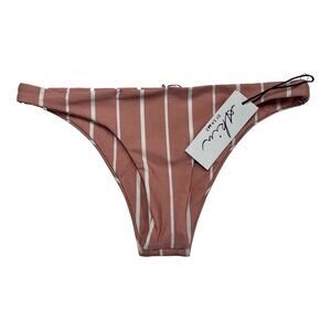 Skin‎ by Same Bikini Bottom Womens S Blush Pink Striped Cheeky Beach Vacation